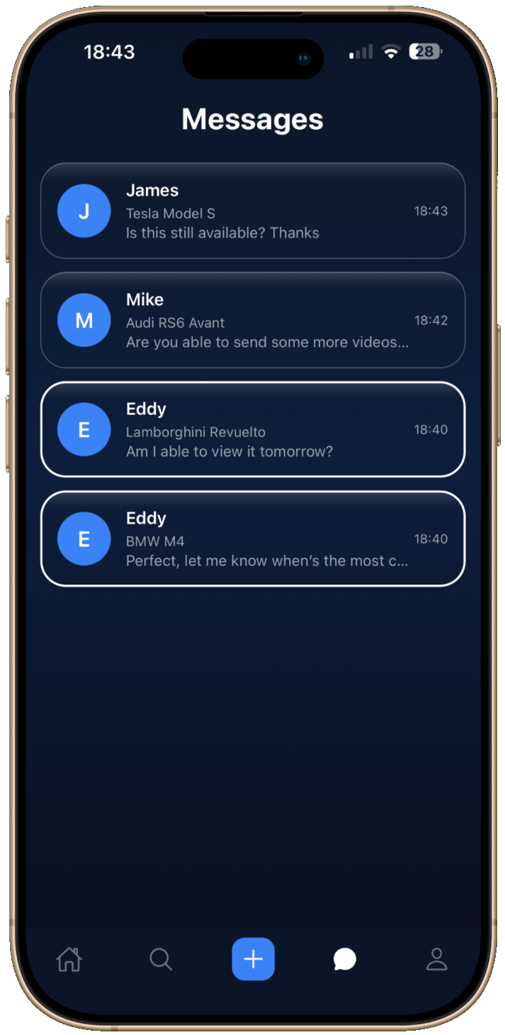Wcar app screen